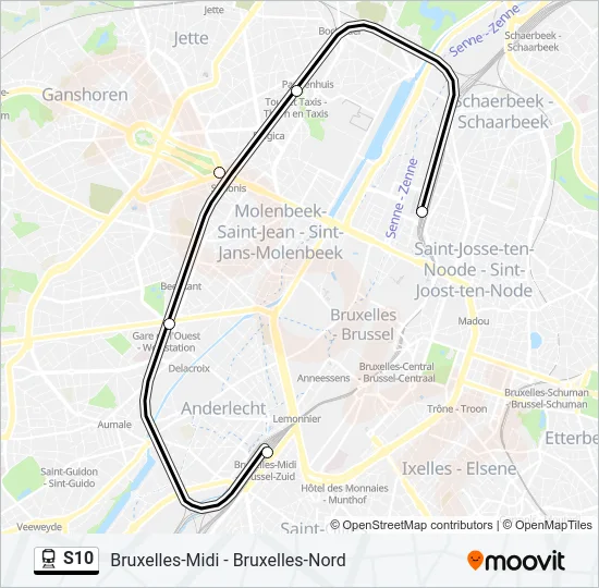 S10 Train Line Map