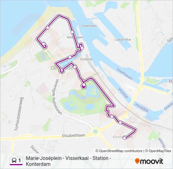 1 Bus Line Map