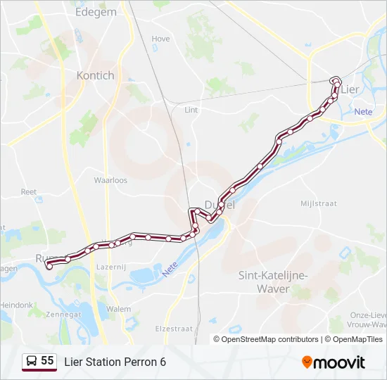 55 Bus Line Map