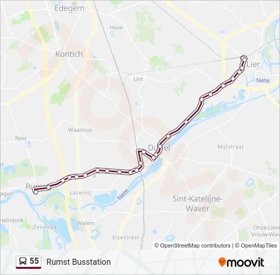55 Bus Line Map