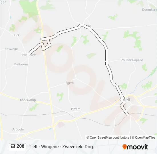 208 Bus Line Map