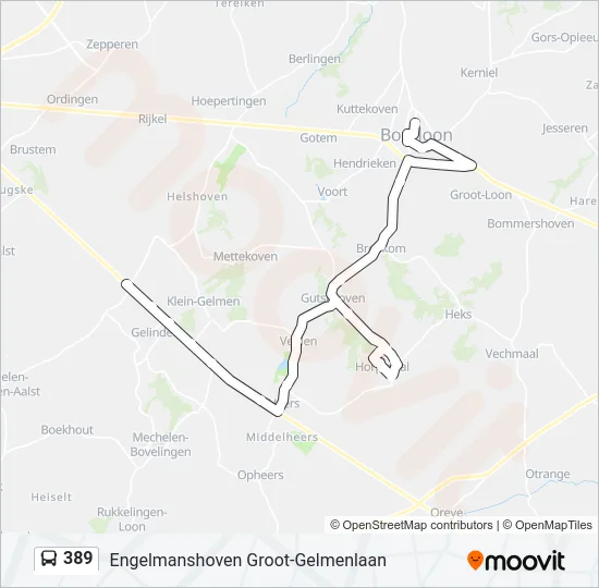 389 Bus Line Map