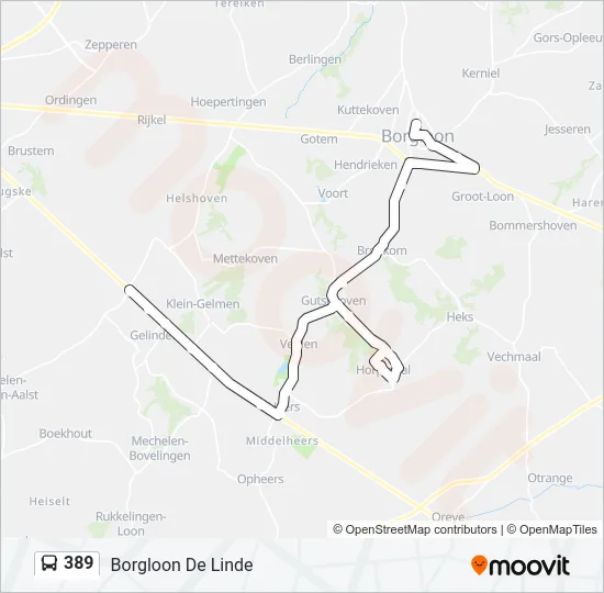389 Bus Line Map