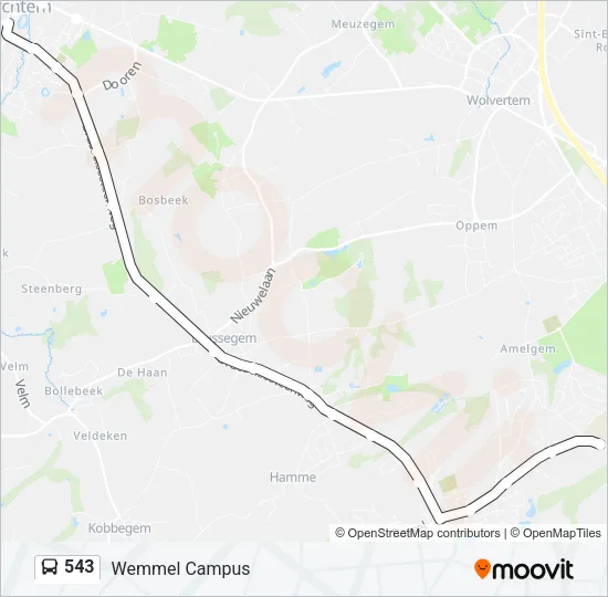 543 Bus Line Map
