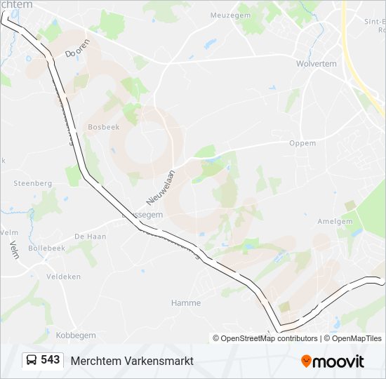 543 Itinéraire Horaires Arrêts Plan Merchtem Varkensmarkt mis à jour