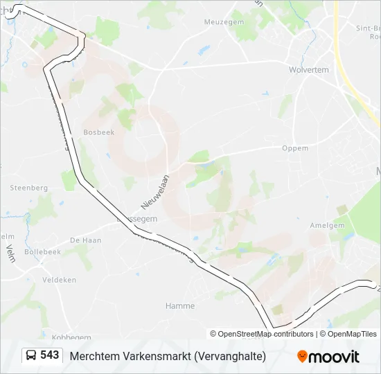 543 Bus Line Map