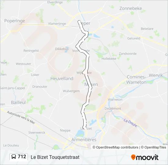 712 Bus Line Map