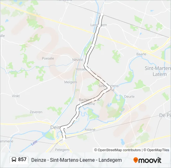 857 Bus Line Map