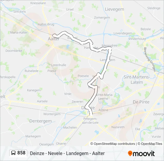 858 Bus Line Map