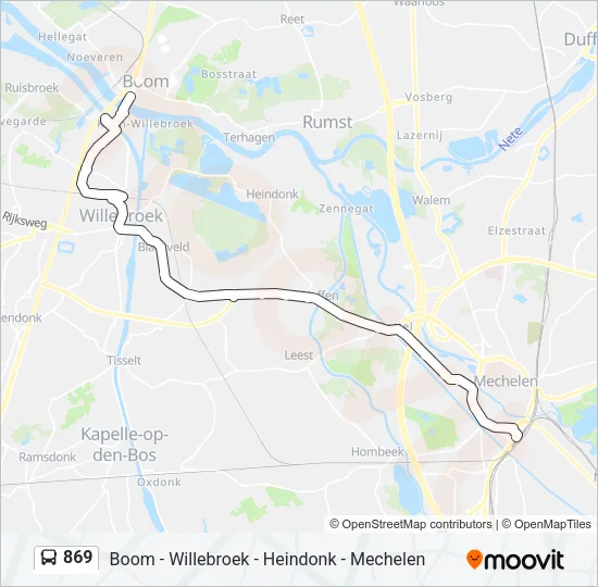869 Bus Line Map