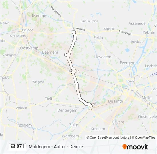 871 Bus Line Map