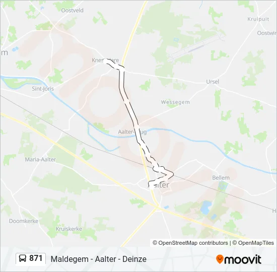 871 Bus Line Map