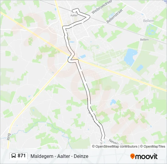 871 Bus Line Map