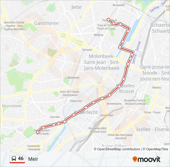 46 Bus Line Map