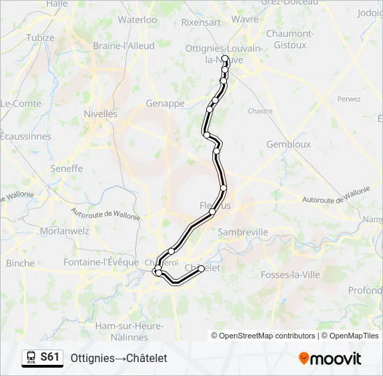 S61 Train Line Map