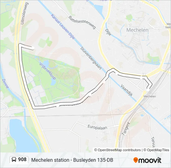 908 Bus Line Map