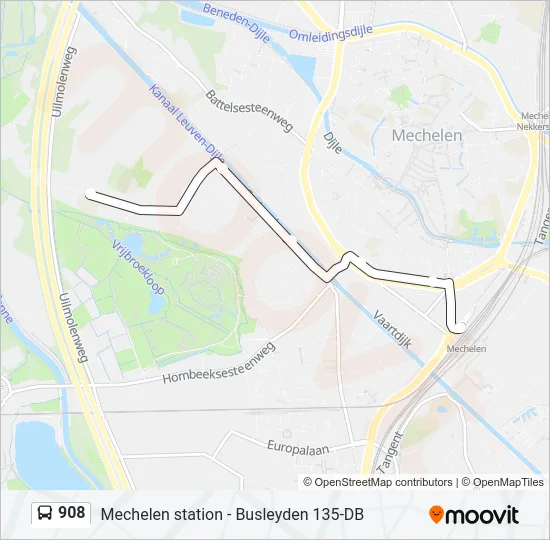908 Bus Line Map