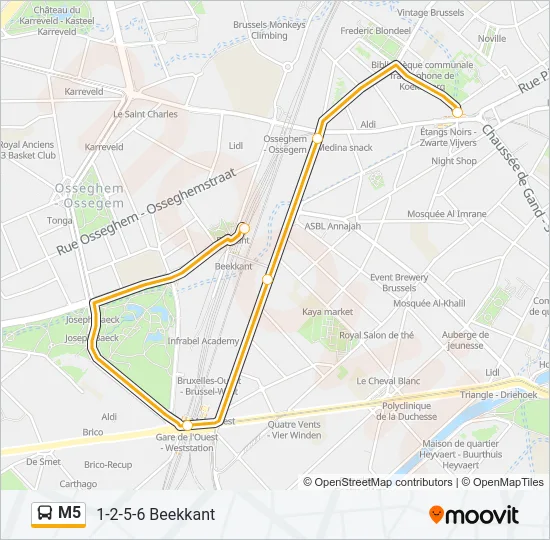 M5 Bus Line Map