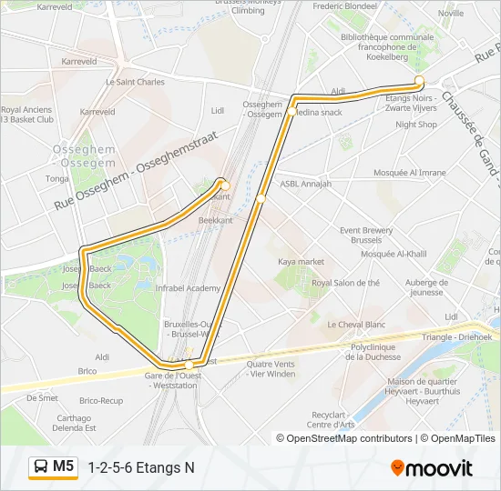 M5 Bus Line Map