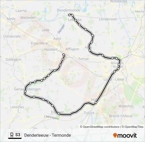 Trein S3 lijnkaart