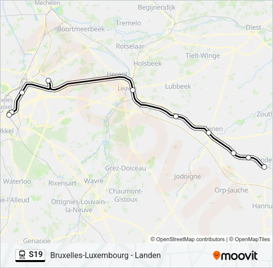 S19 Train Line Map