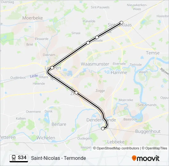S34 Train Line Map