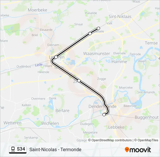 S34 Train Line Map