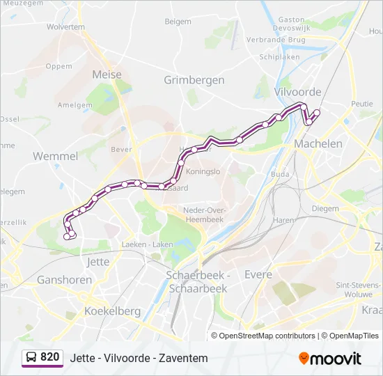 820 Bus Line Map