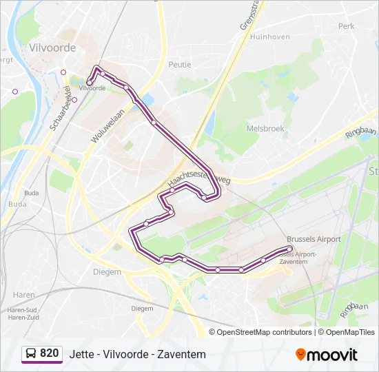 820 Bus Line Map