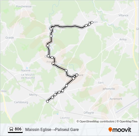 806 bus Line Map