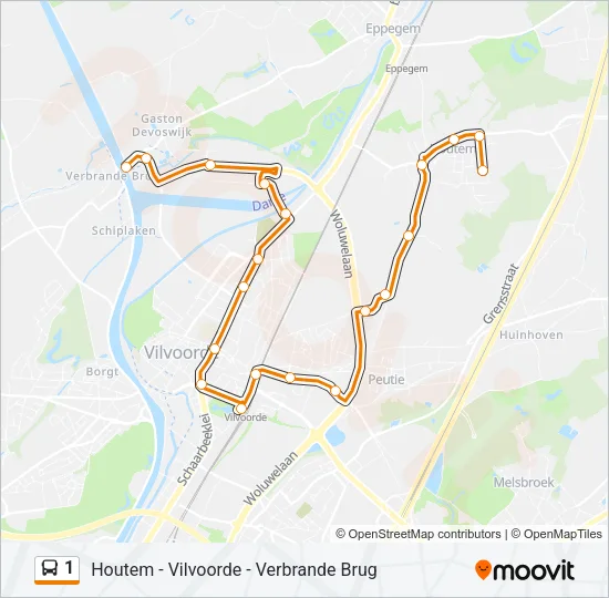 1 Bus Line Map