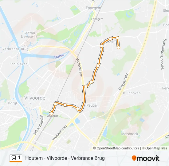 1 Bus Line Map