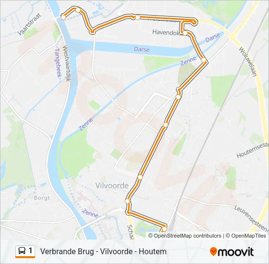 1 Bus Line Map