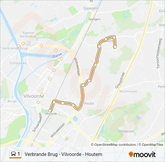 1 Bus Line Map