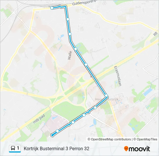 1 Bus Line Map
