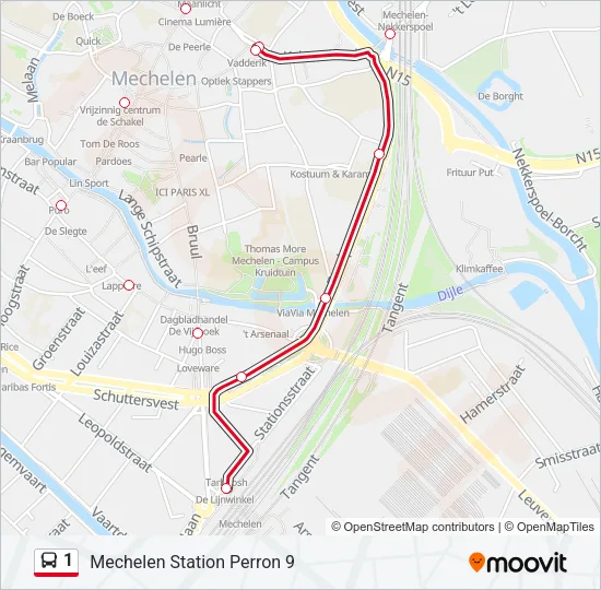 1 Bus Line Map