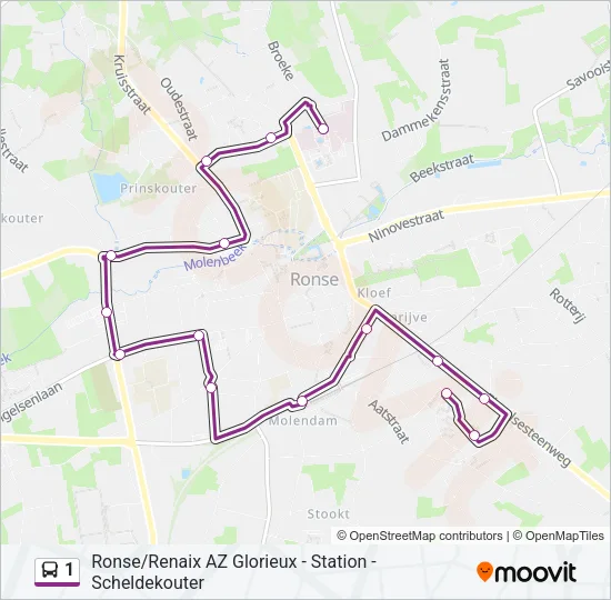 1 Bus Line Map