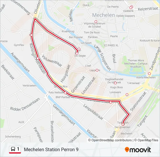 1 Bus Line Map