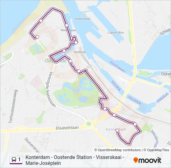 1 Bus Line Map