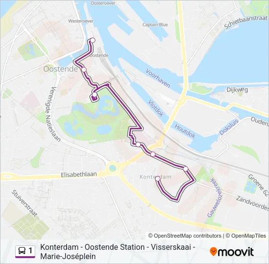 1 Bus Line Map