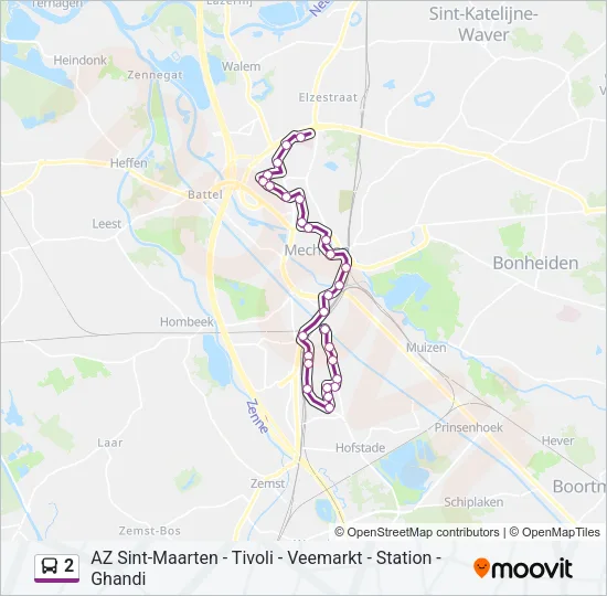 2 Bus Line Map