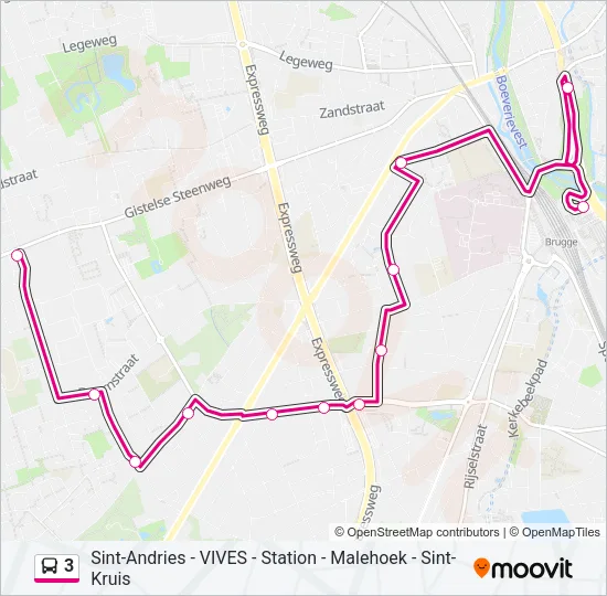 3 Bus Line Map