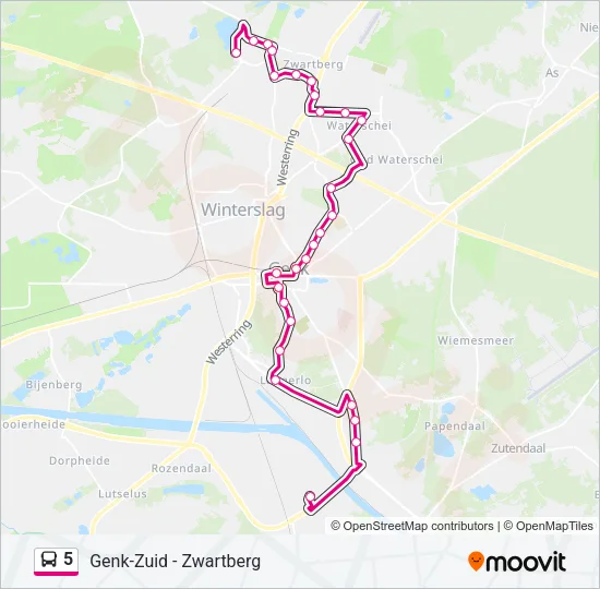 5 Bus Line Map