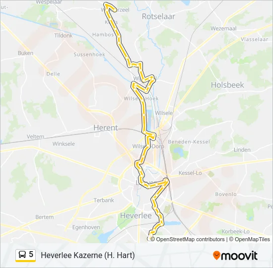 5 Bus Line Map
