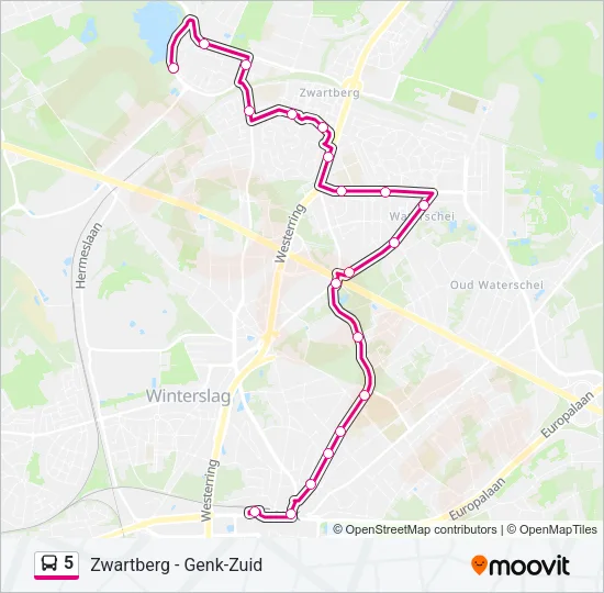 5 Bus Line Map
