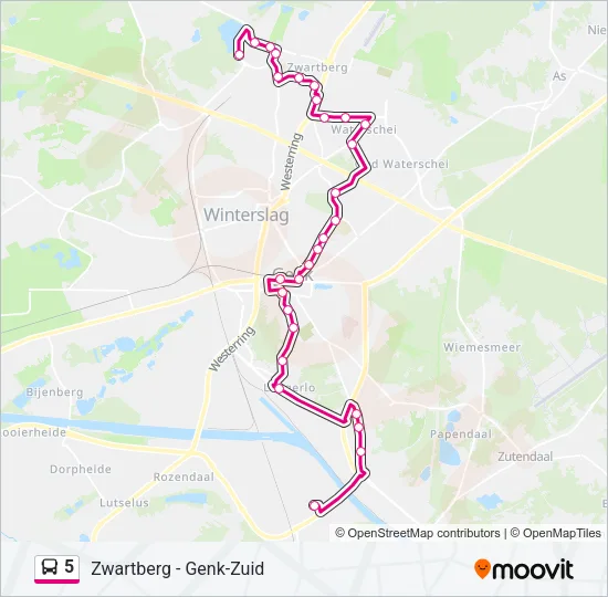 5 Bus Line Map