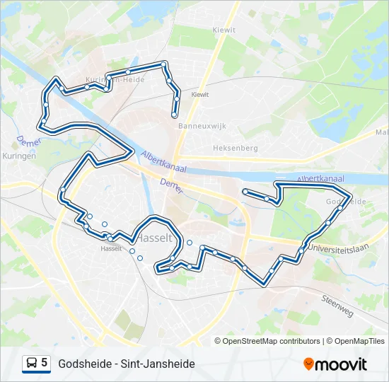5 Bus Line Map