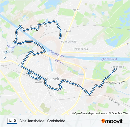 5 Bus Line Map