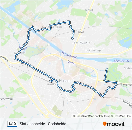 5 Bus Line Map
