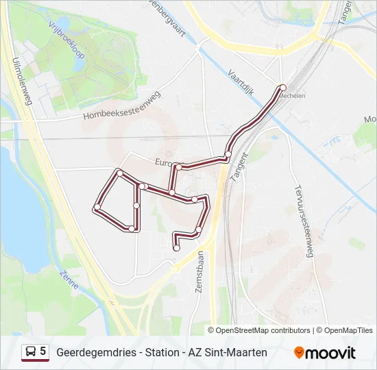 5 Bus Line Map